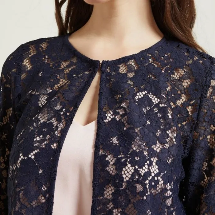 Diffusione Tessile  |Flower Patterns Casual Style Long Sleeves Lace Office Style