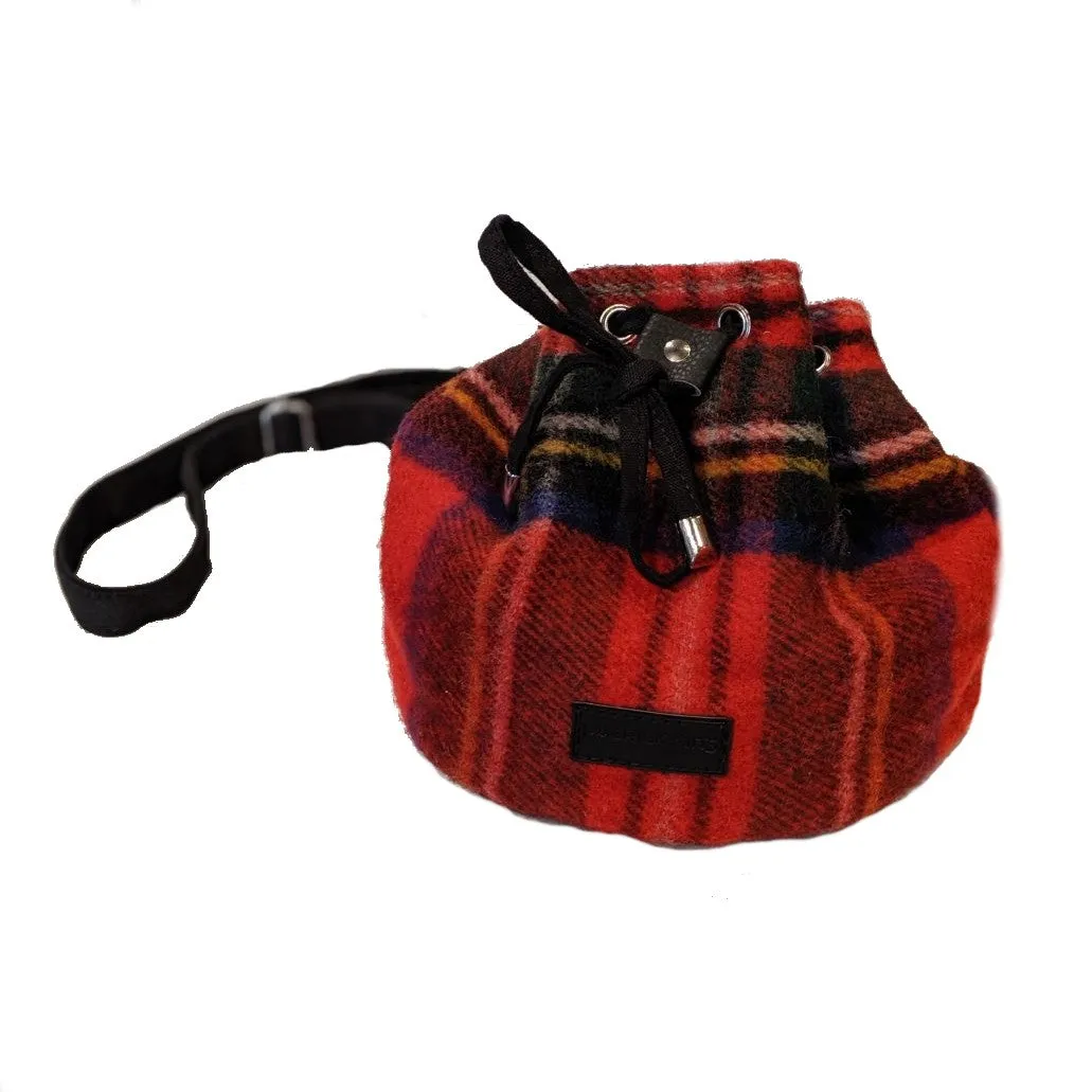 Drawstring Tartan Bucket Bag