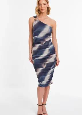 Dresses | Tie Dye Mesh One Shoulder Midi Dress | Quiz