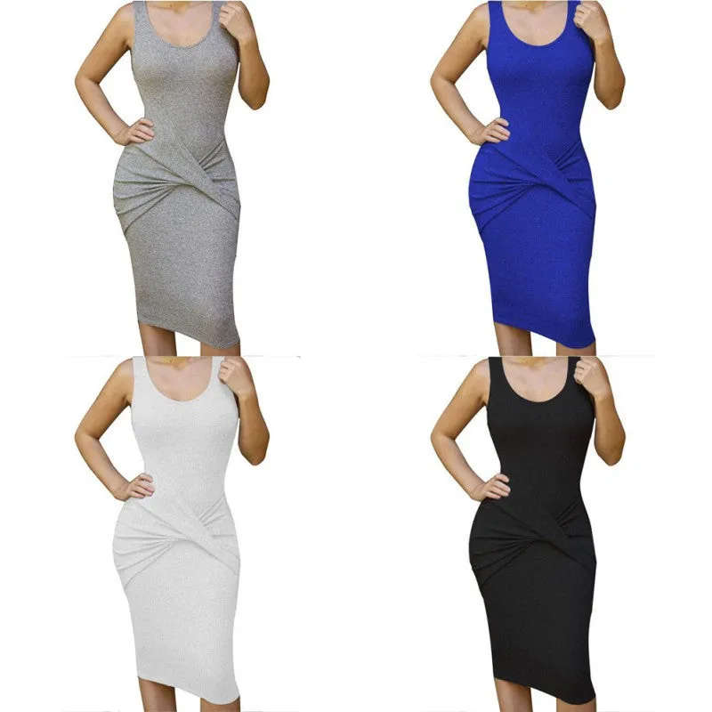 Dresses Women Sleeveless O Neck Sexy Bodycon Bandage Dress Party Dress Vestidos SM6