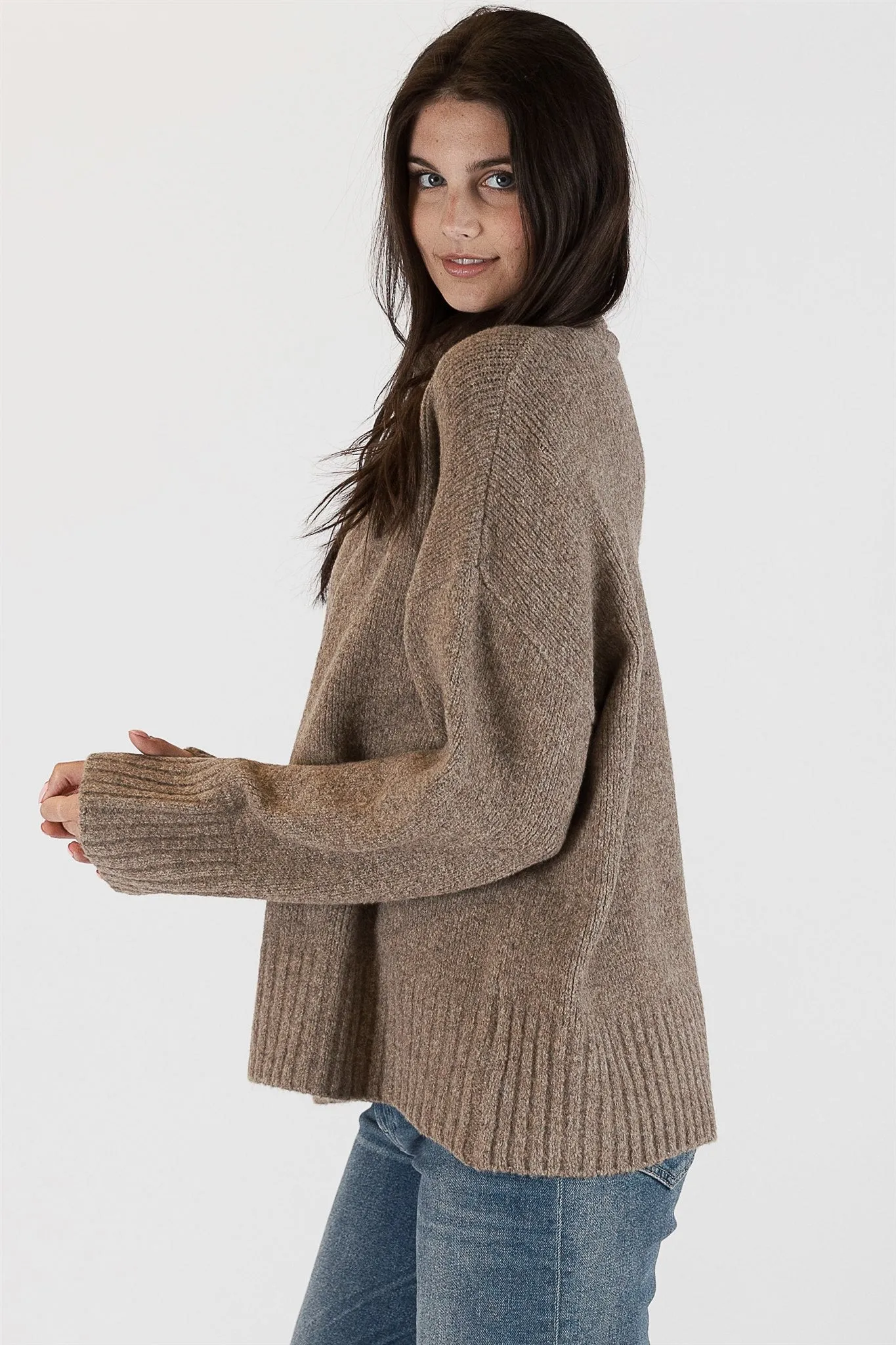 Eco Mock Neck Long Sweater