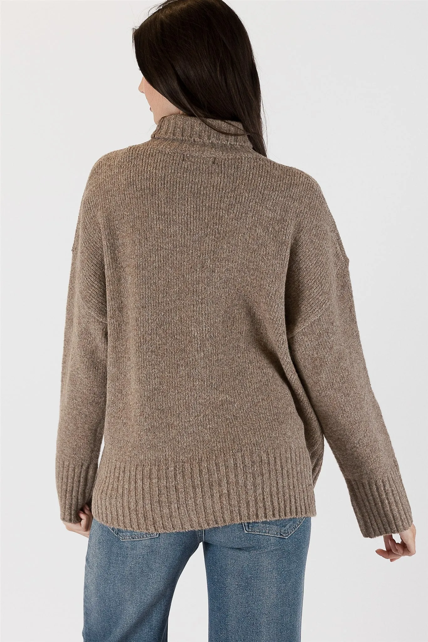 Eco Mock Neck Long Sweater