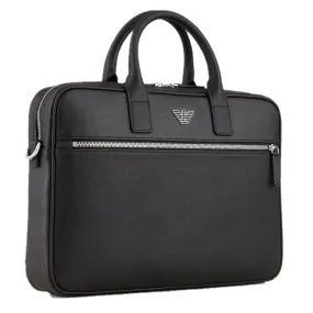 Emporio Armani Regenerated-Leather Briefcase With Eagle Plate