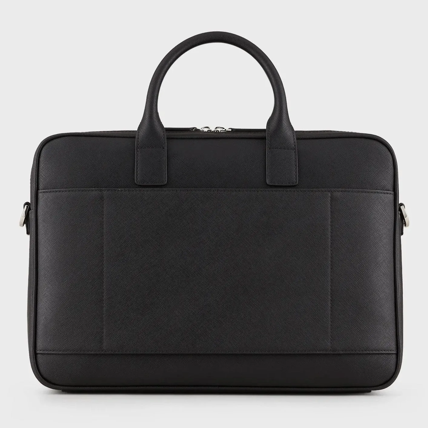 Emporio Armani Regenerated-Leather Briefcase With Eagle Plate