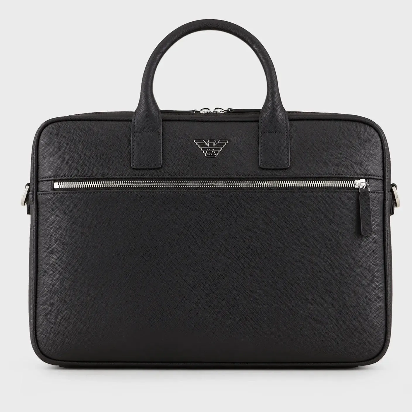 Emporio Armani Regenerated-Leather Briefcase With Eagle Plate