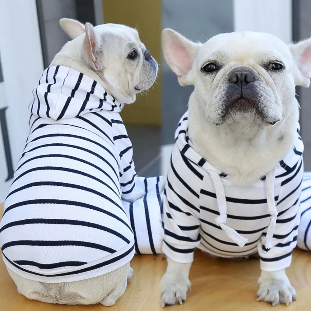 Fashion Striped Pet Hoodies for Small and Medium Dogs