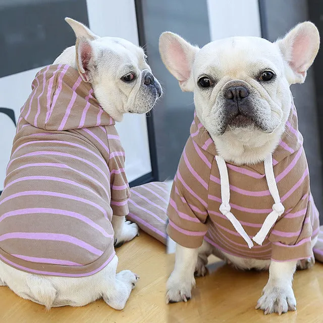 Fashion Striped Pet Hoodies for Small and Medium Dogs