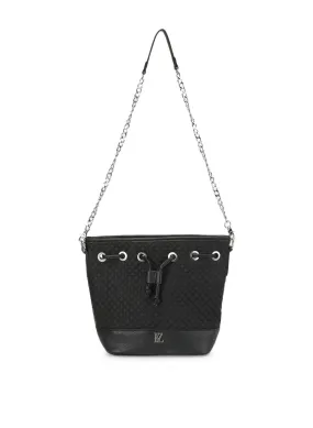 Florence Black Drawstring Sling Bag