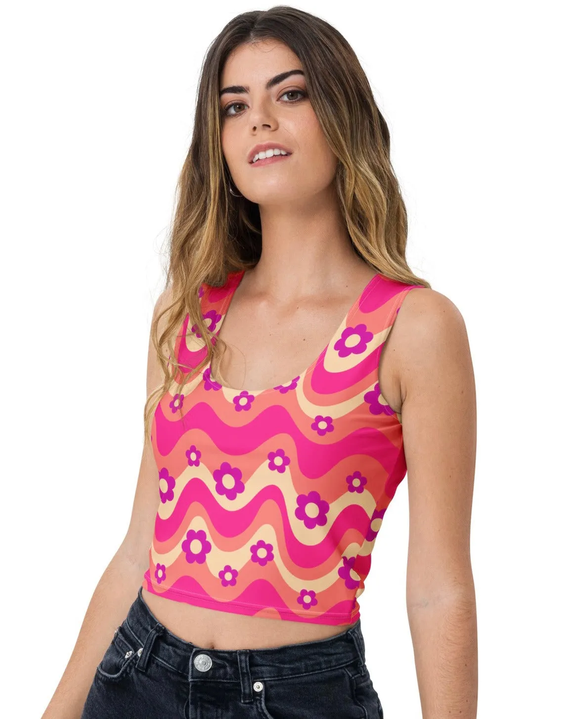 Flower Power Pink Crop Top