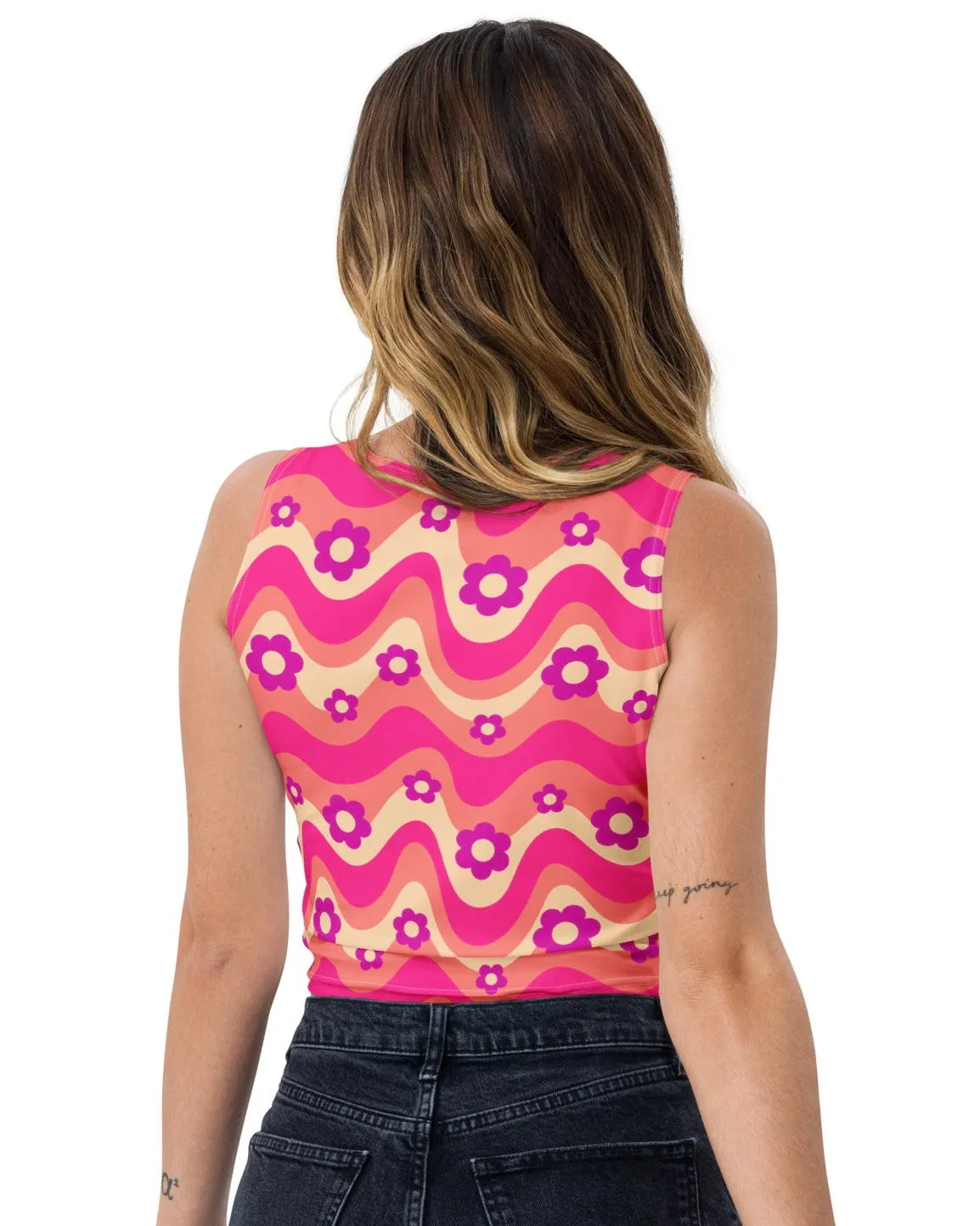 Flower Power Pink Crop Top