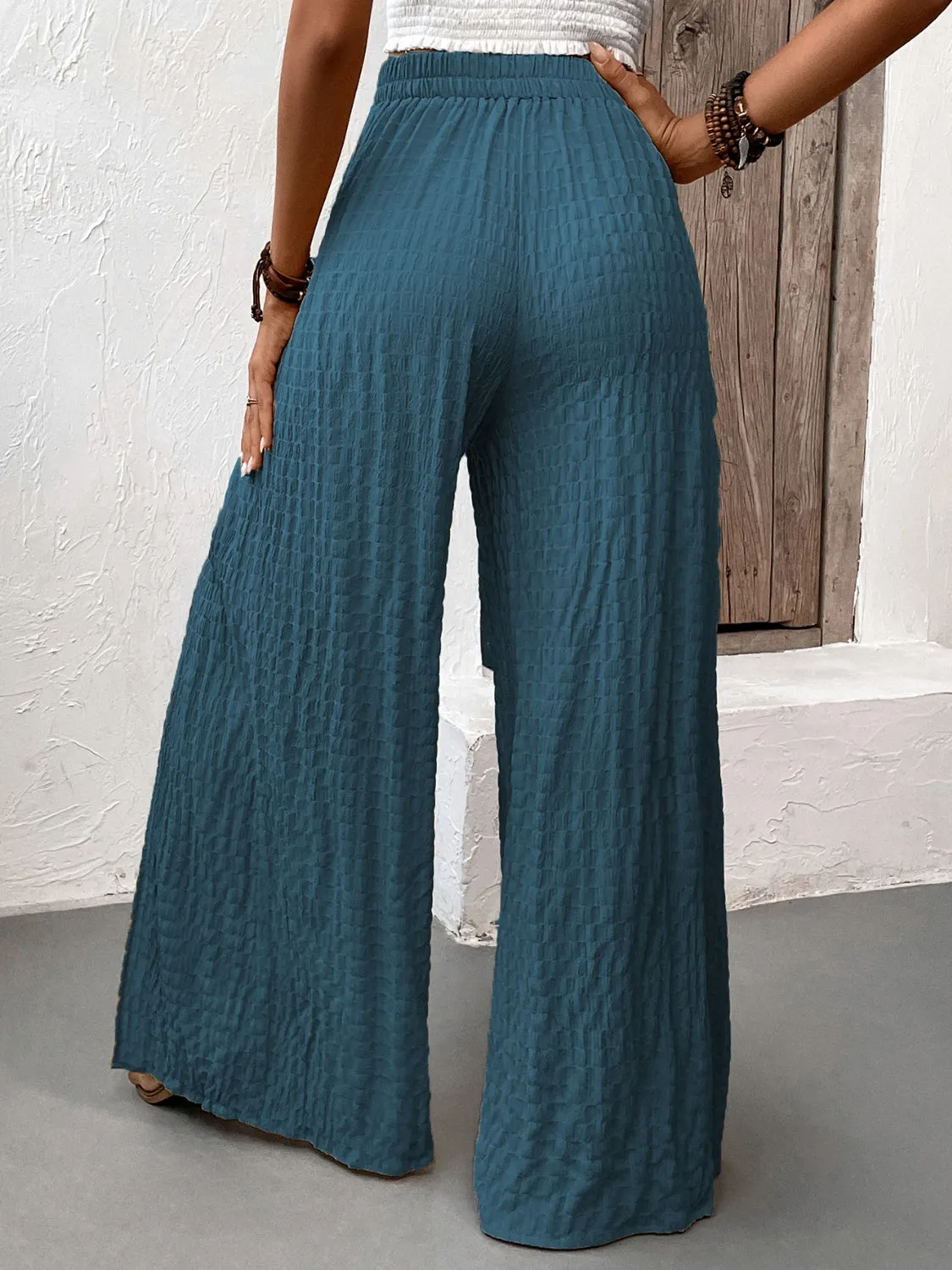 Front Slit Wide Leg Pants