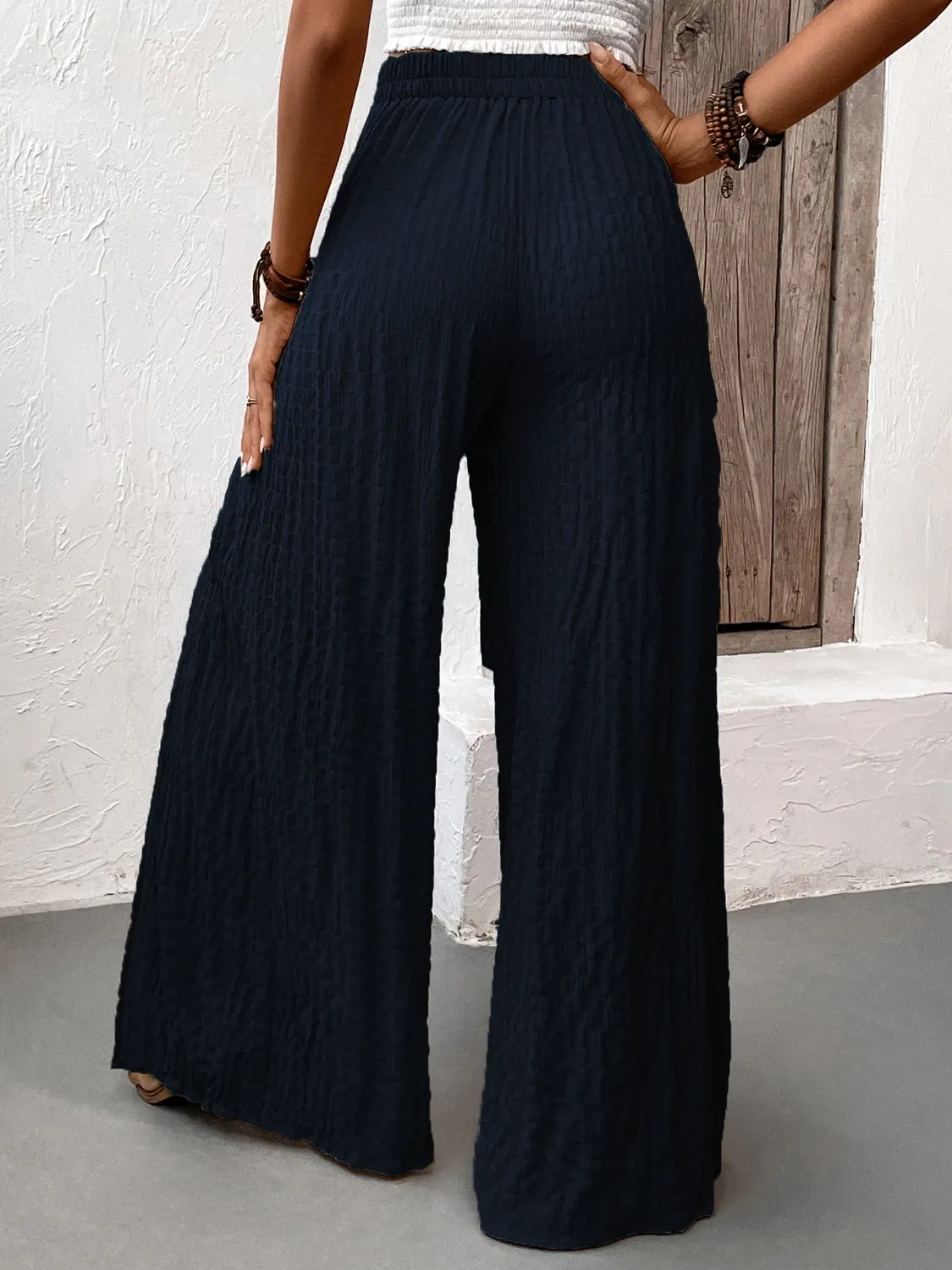 Front Slit Wide Leg Pants