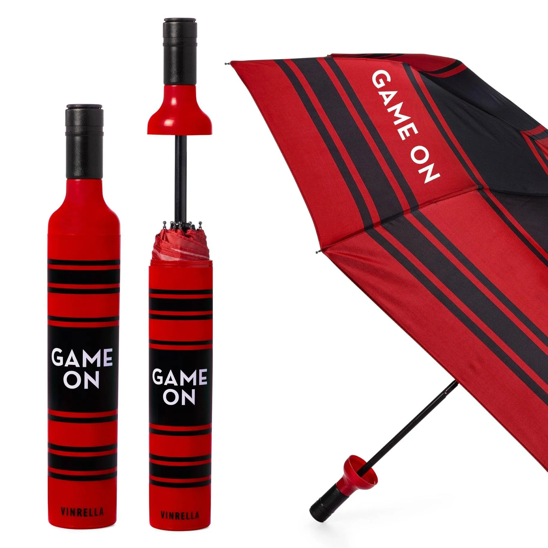 Game On- Blk/Red Bottle Umbrella