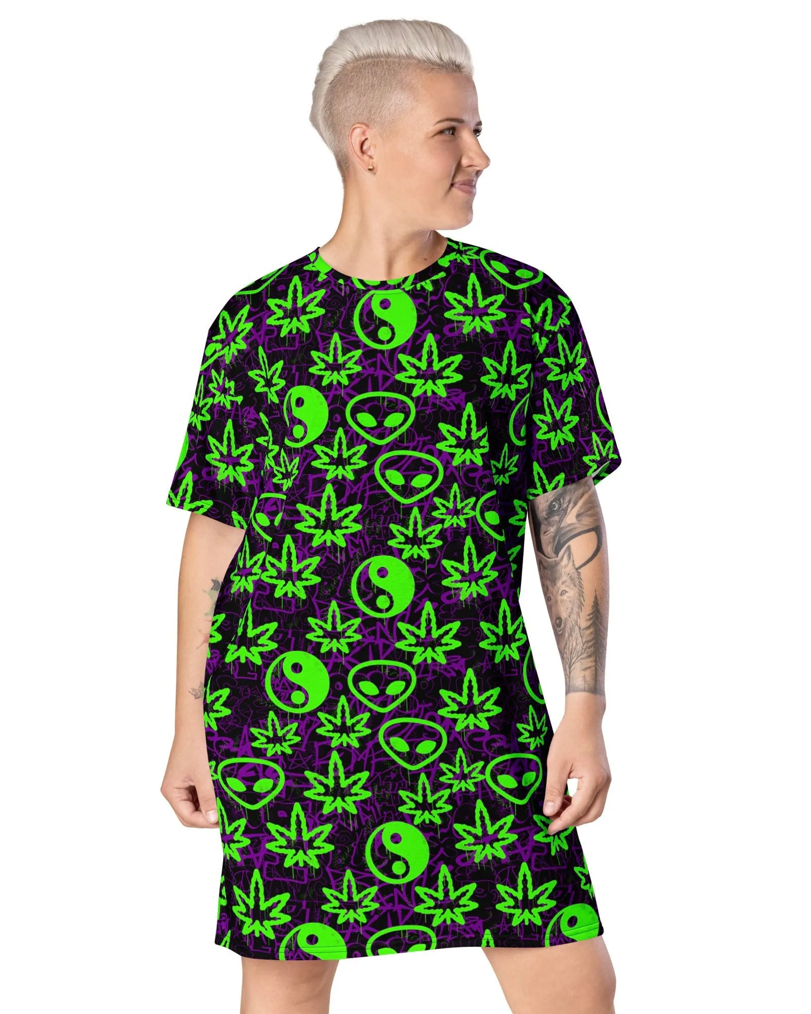 Ganja Graffiti T-shirt Dress