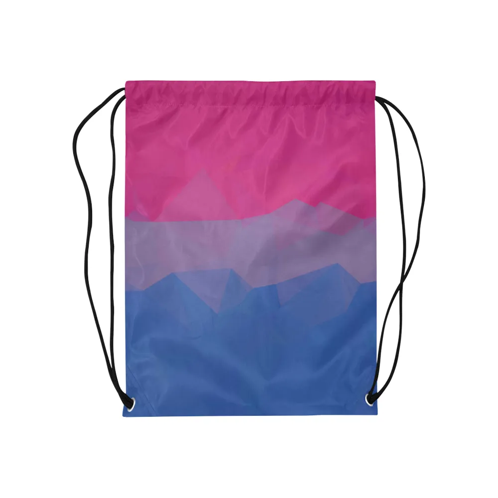 Geometric Bisexual Pride Drawstring Bag