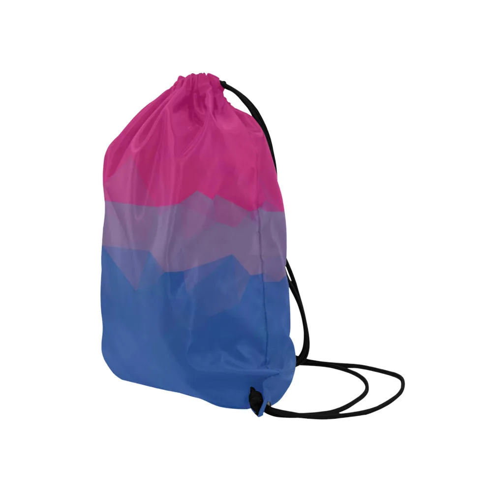 Geometric Bisexual Pride Drawstring Bag