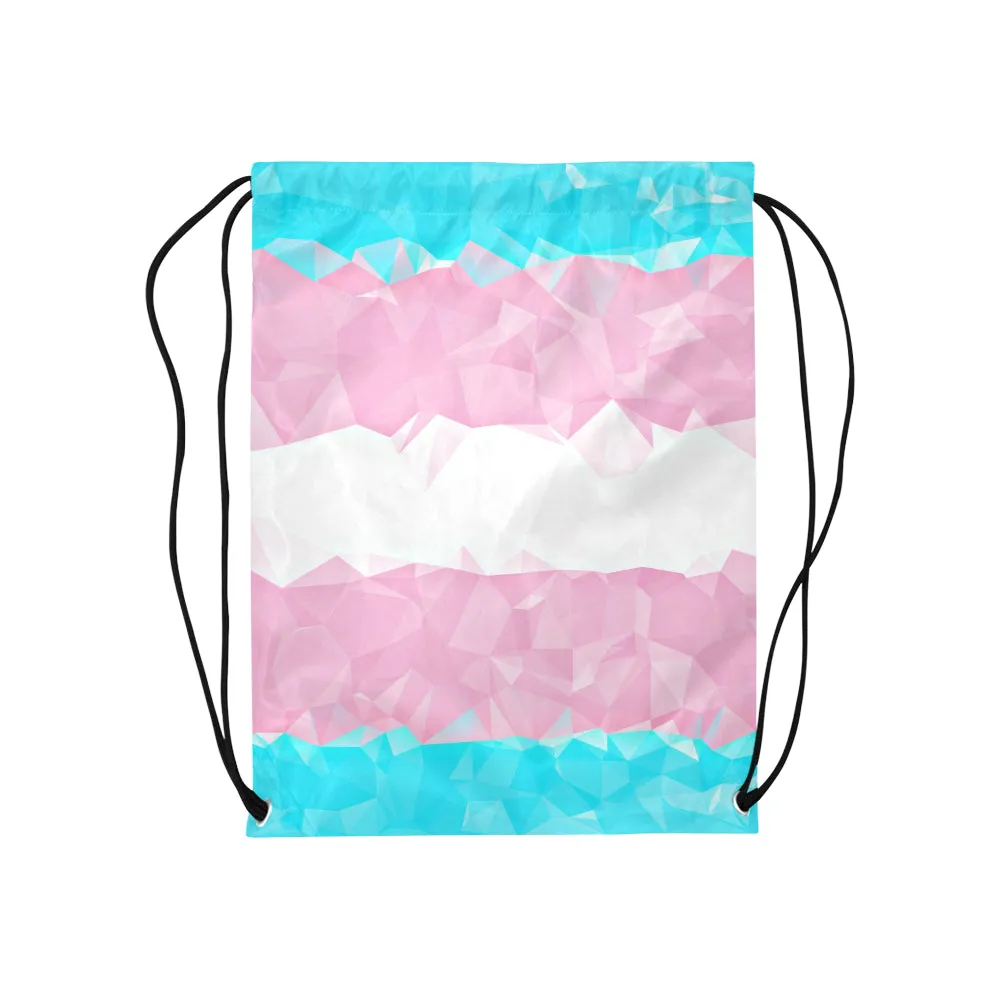 Geometric Trans Pride Drawstring Bag