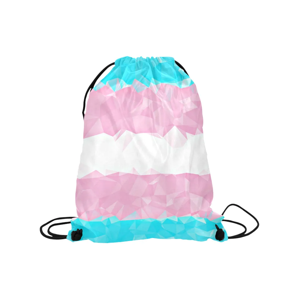 Geometric Trans Pride Drawstring Bag