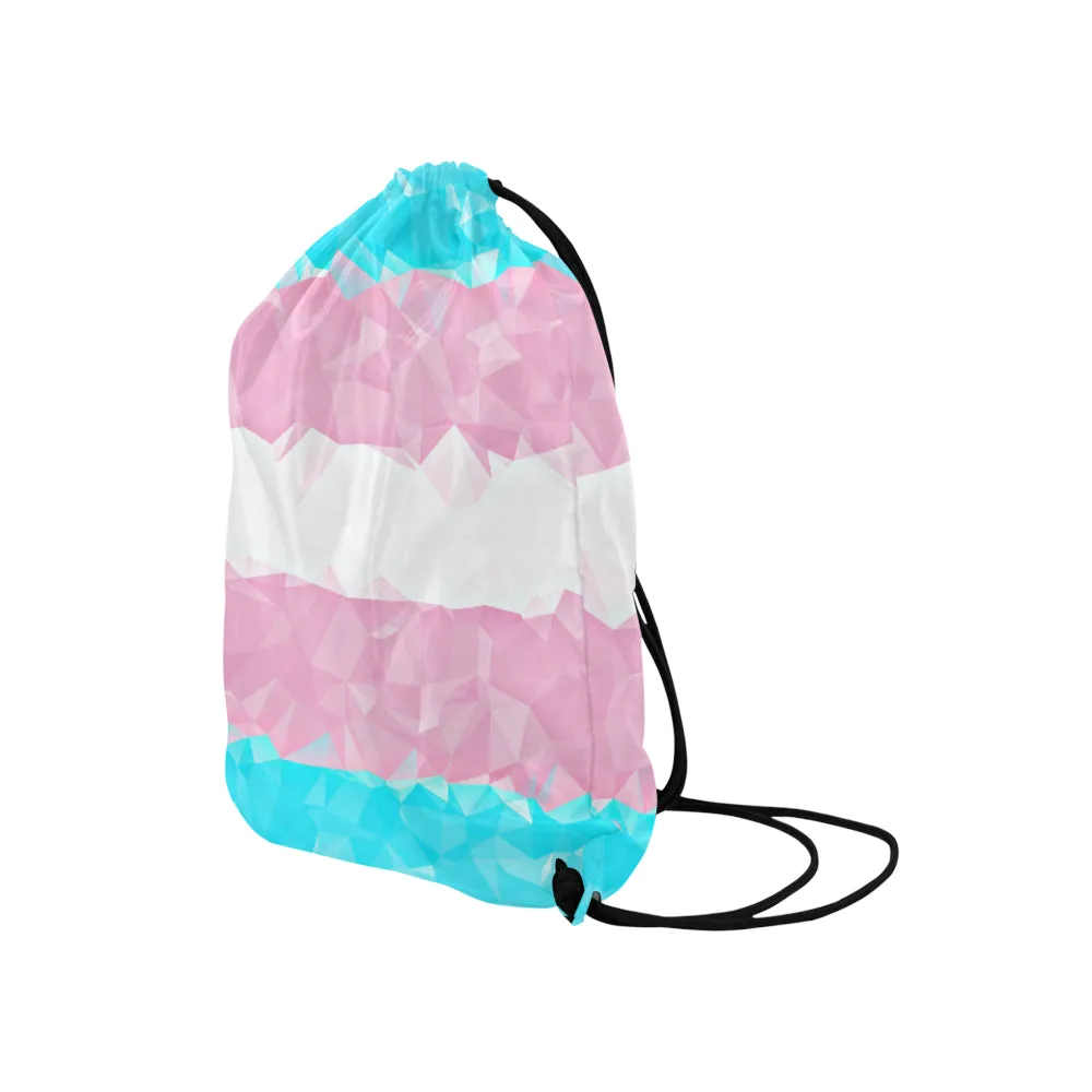 Geometric Trans Pride Drawstring Bag