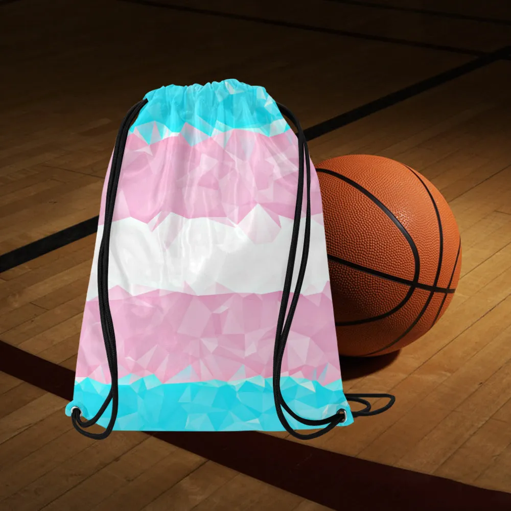 Geometric Trans Pride Drawstring Bag