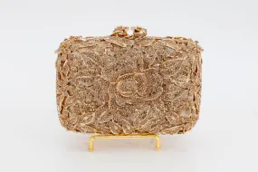 Gold and Diamond Floral Evening Bag