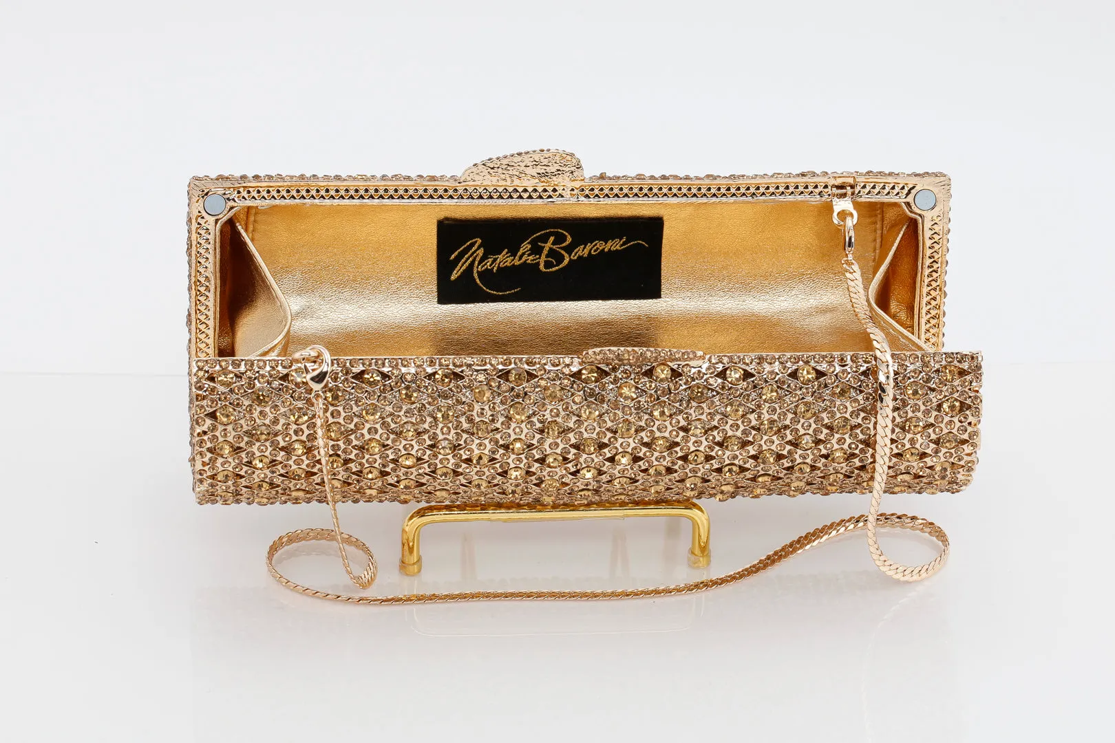 Gold Jeweled Cylinder Evening Bag