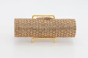 Gold Jeweled Cylinder Evening Bag