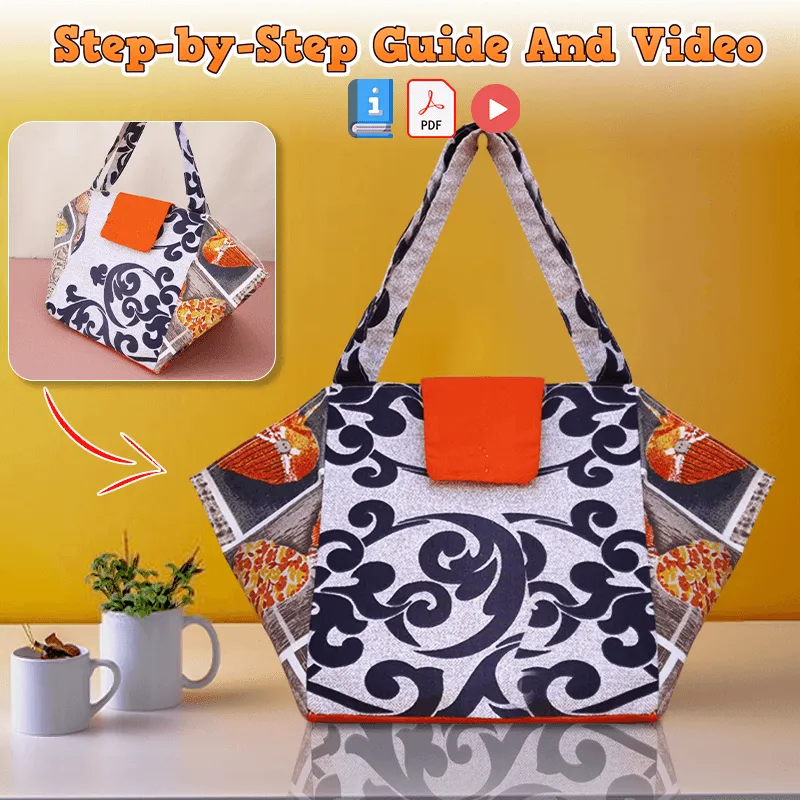 Half-and-Half Tote Bag PDF Download Pattern (3 sizes included)