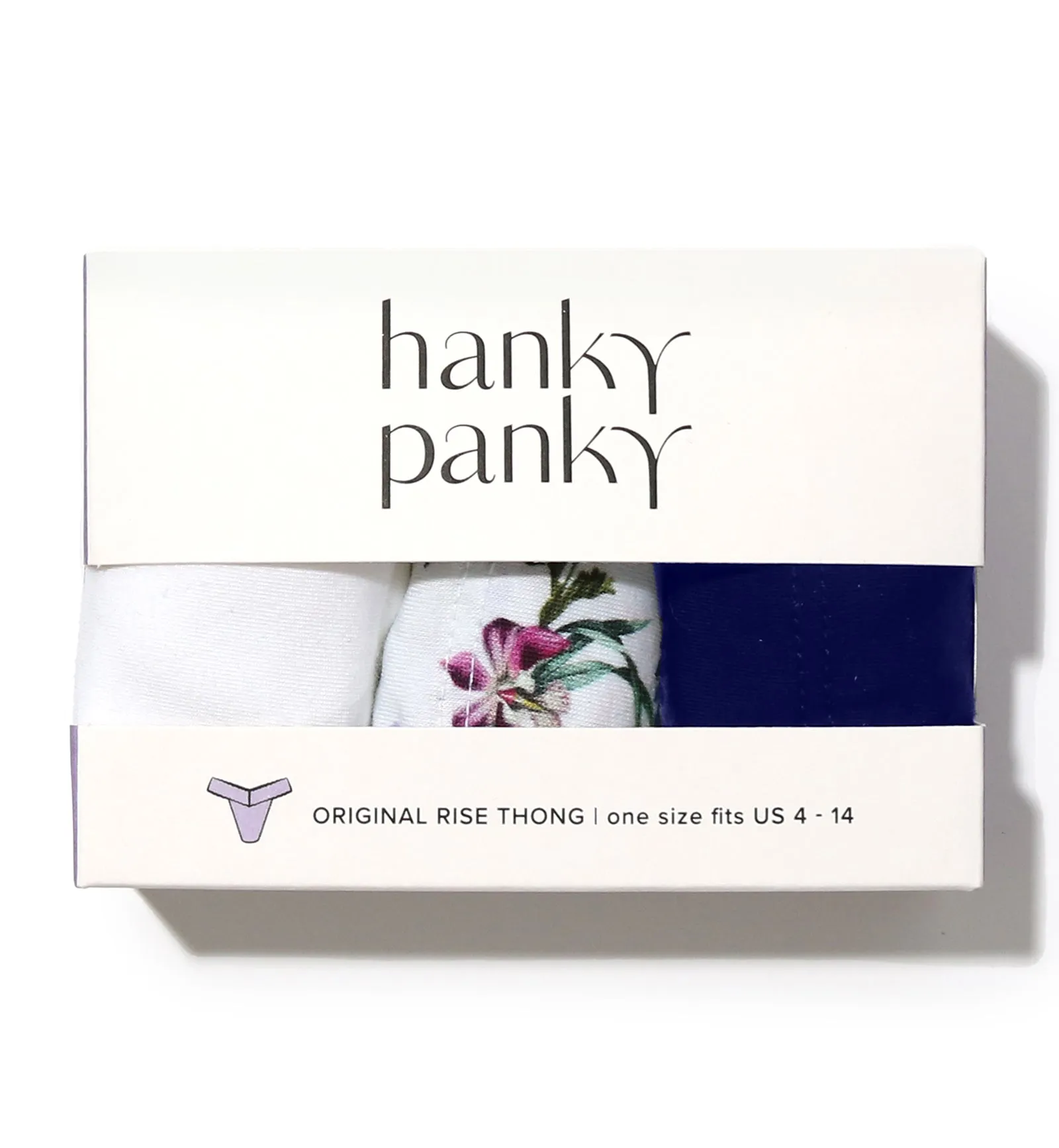 Hanky Panky 3-PACK Original Rise Cotton Thong (89183PK) - Flower Crown