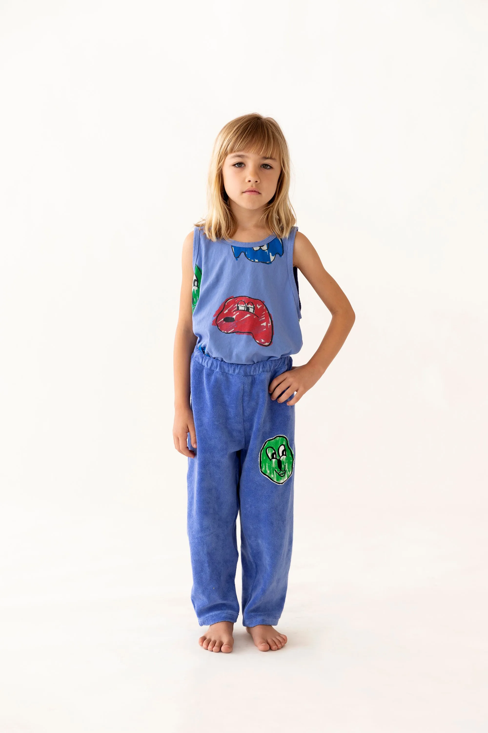 Happy Face Blue Patch Pants