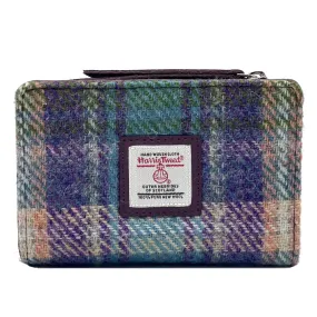 Harris Tweed Zip Purse - Purple/Green