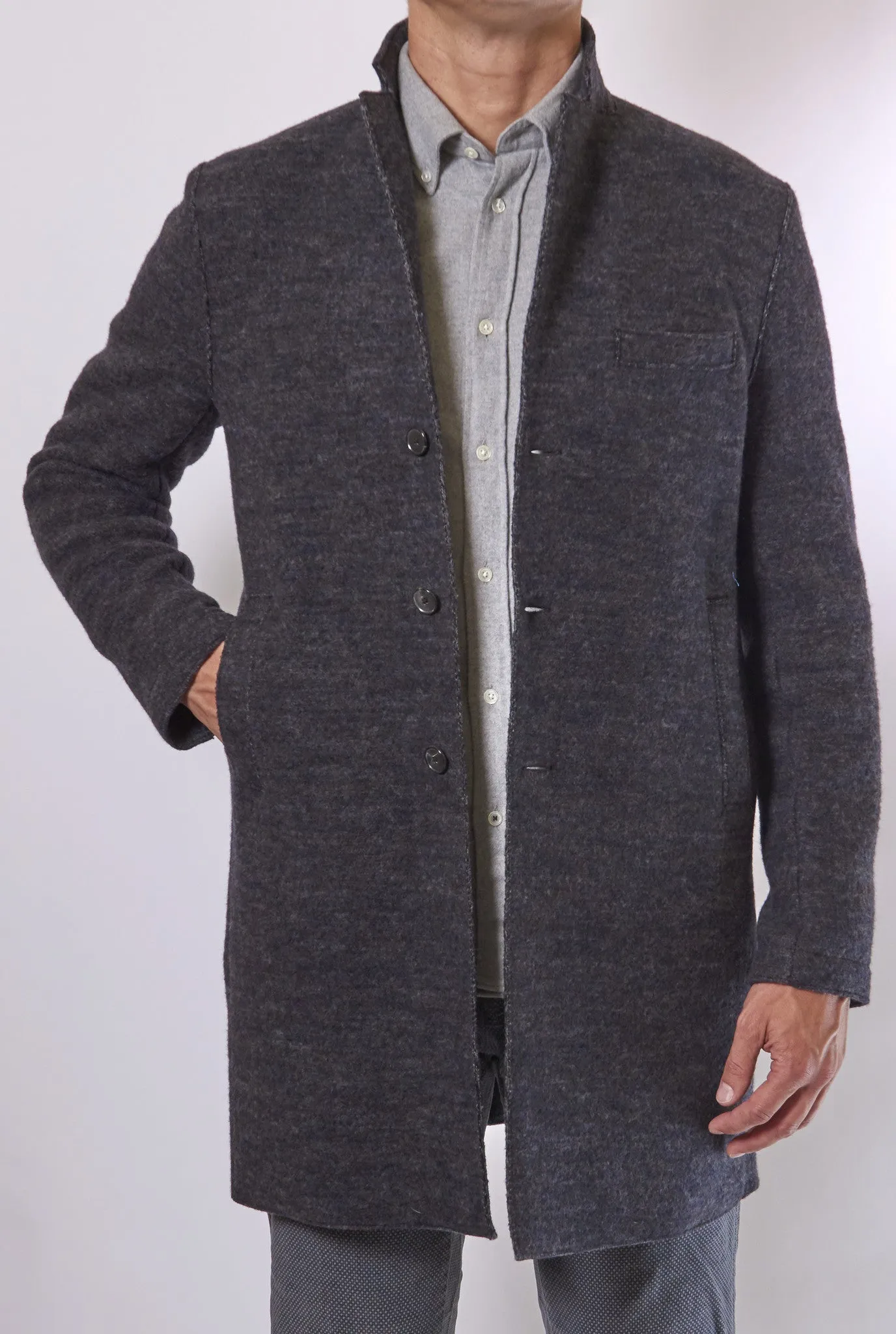 HARRIS WHARF KNIT 3 BUTTON SWEATER JACKET