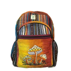 Hemp Tie Dye Three Mushroom Backpack