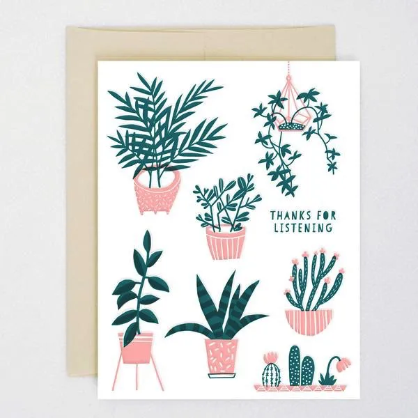 Houseplants Thanks For Listening Card