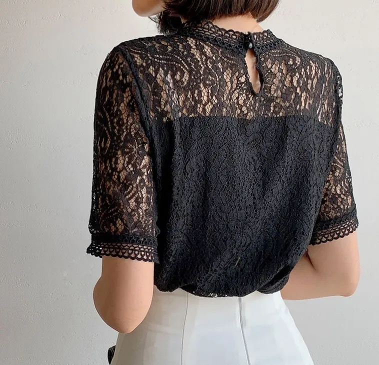 I AM MARI  |Short Sleeves Party Style Lace Office Style Elegant Style