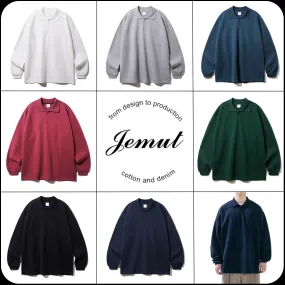 Jemut  |[JEMUT]★CHEF COLLAR LONG T-SHIRT