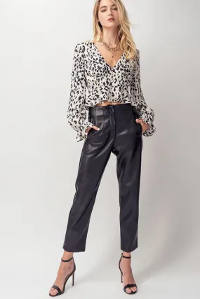 Kerry Faux Leather Ankle Pants