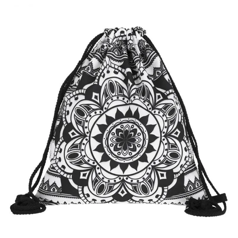 LARGE MANDALA DRAWSTRING BAG