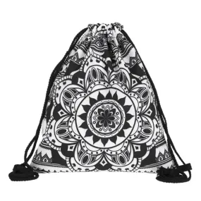 LARGE MANDALA DRAWSTRING BAG