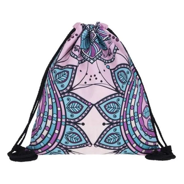 LARGE MANDALA DRAWSTRING BAG