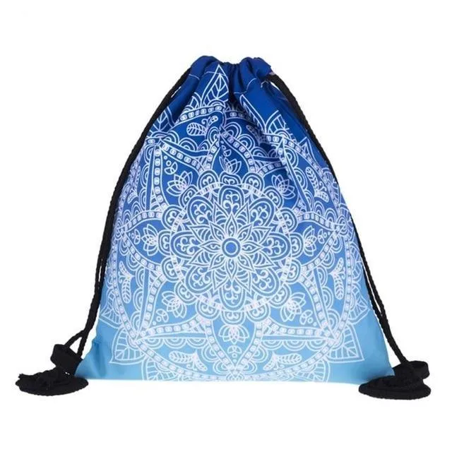 LARGE MANDALA DRAWSTRING BAG