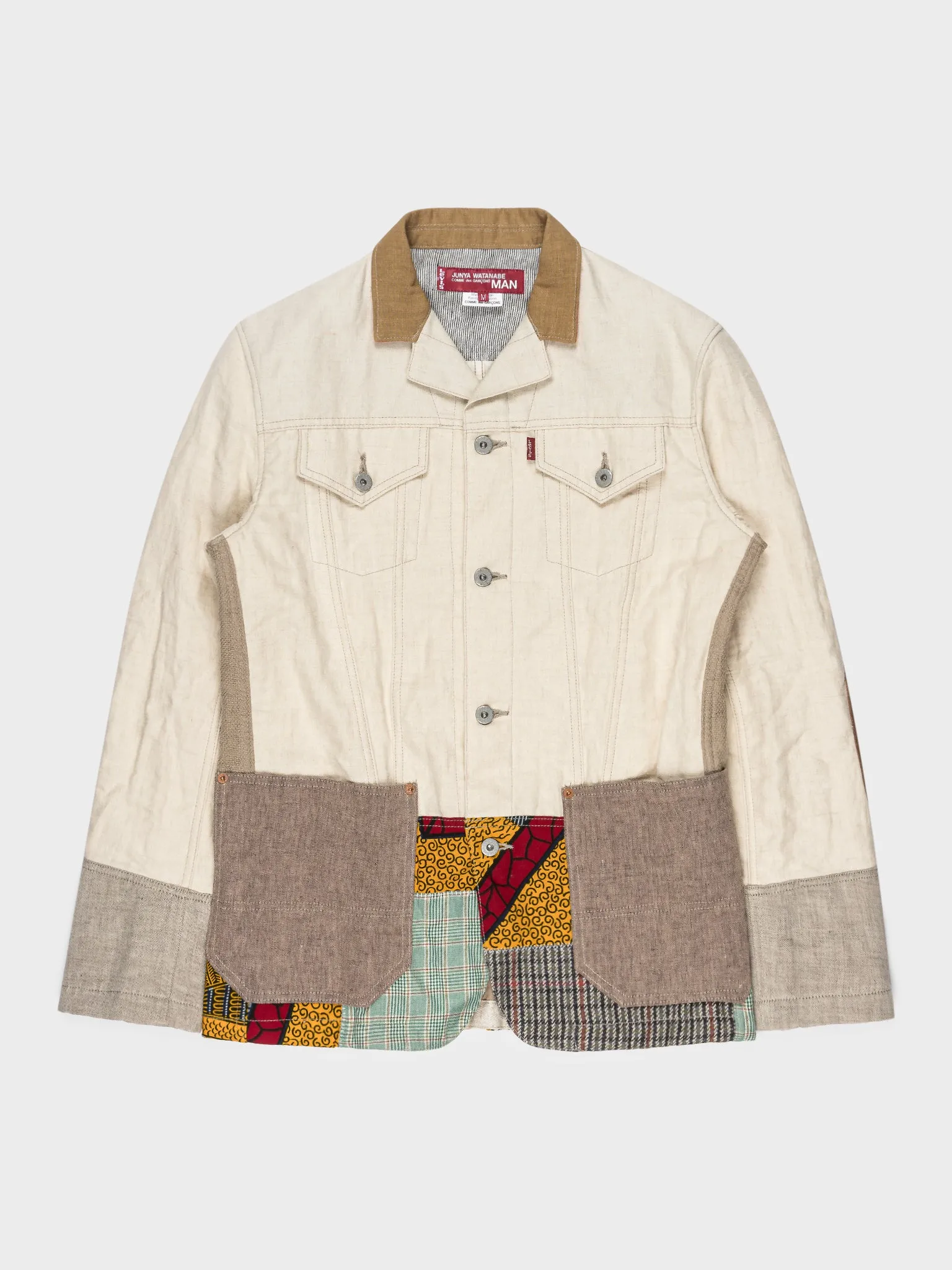 Linen Patchwork Trucker Jacket