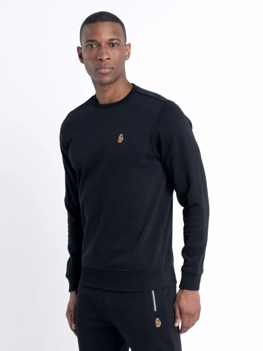 Luke 1977 Essentials London Sport Crew Neck Sweatshirts Jet Black