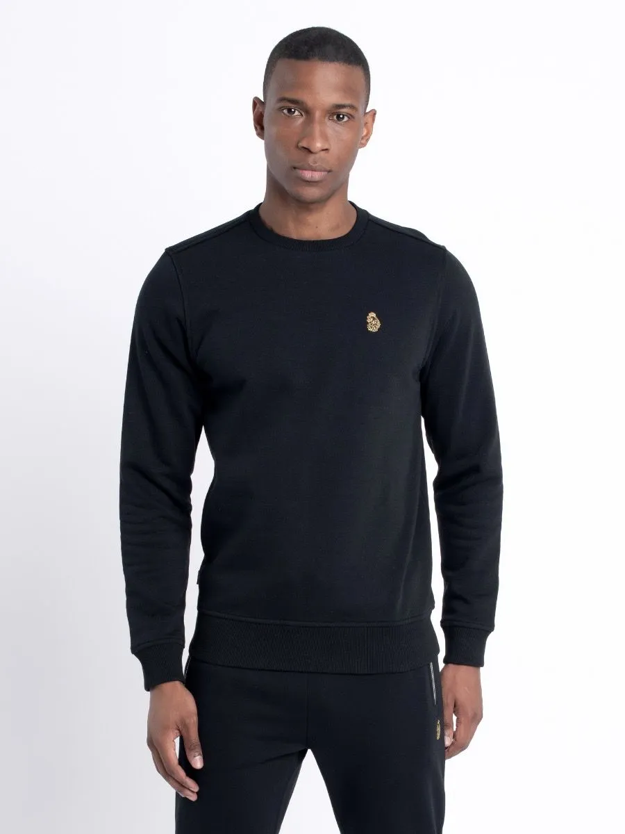 Luke 1977 Essentials London Sport Crew Neck Sweatshirts Jet Black