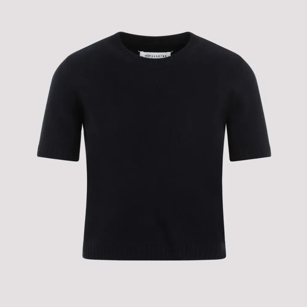 Maison Margiela  |Crew Neck Casual Style Wool Plain Short Sleeves Party Style