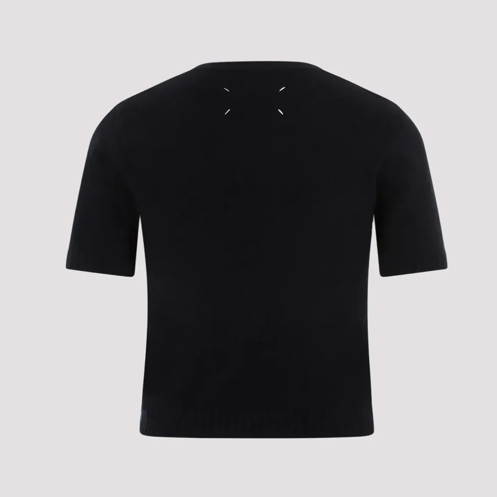 Maison Margiela  |Crew Neck Casual Style Wool Plain Short Sleeves Party Style