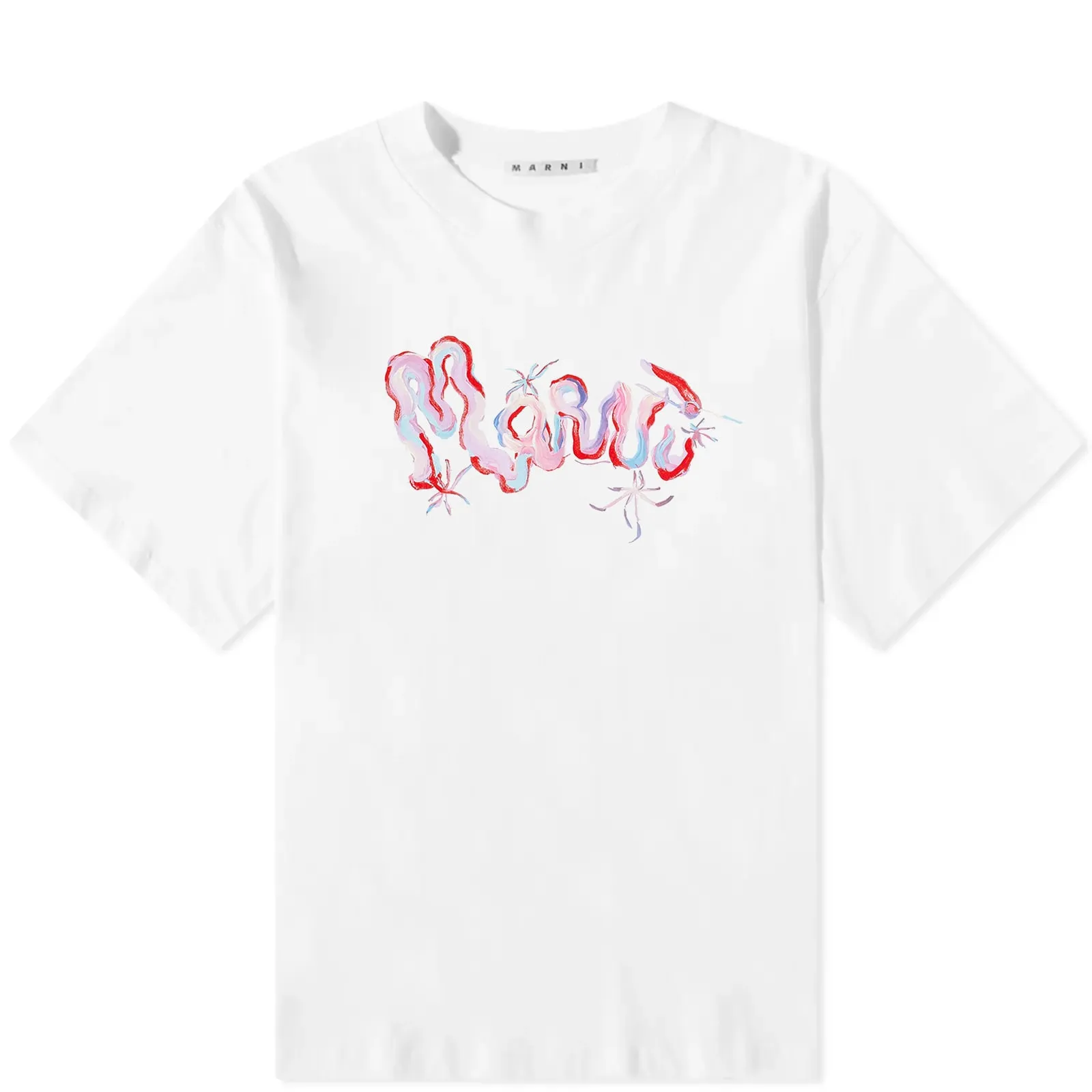 Marni Scribe Logo T-ShirtLily White