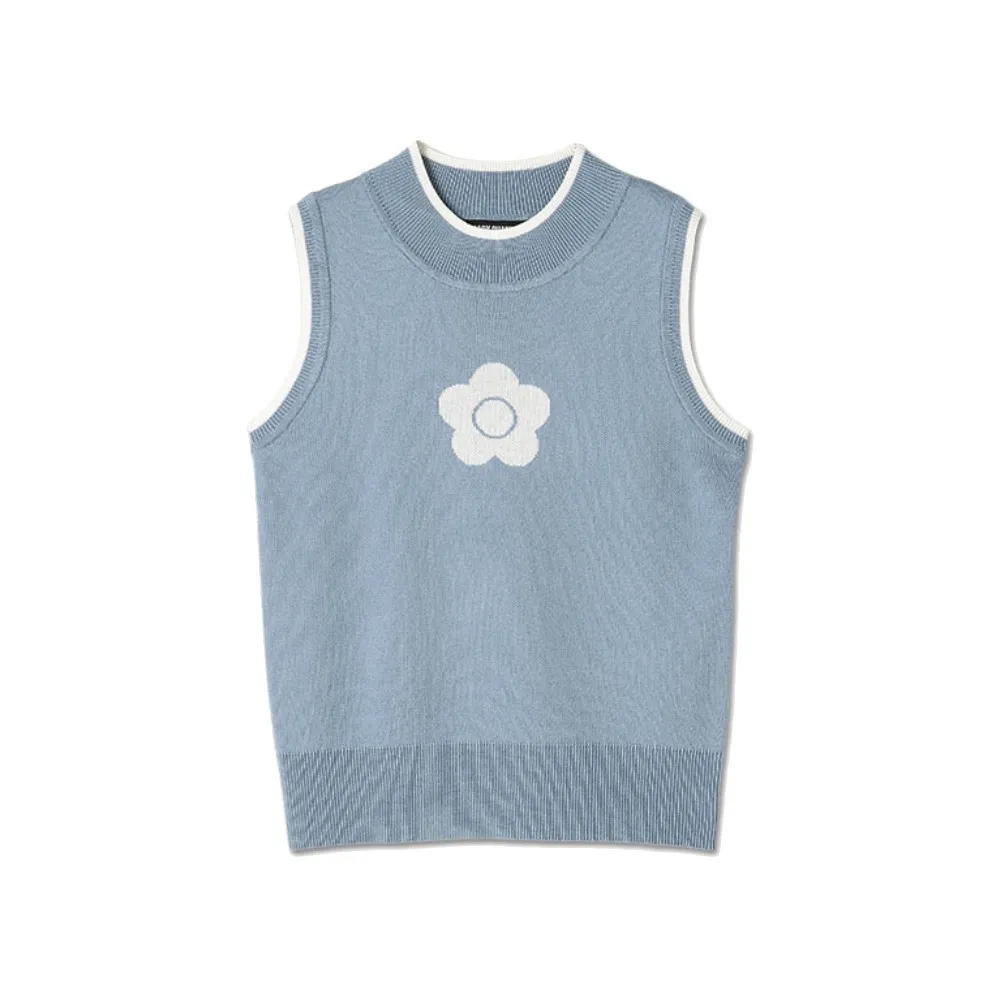 MARY QUANT  |Casual Style Sleeveless Bi-color Plain Party Style