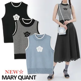 MARY QUANT  |Casual Style Sleeveless Bi-color Plain Party Style