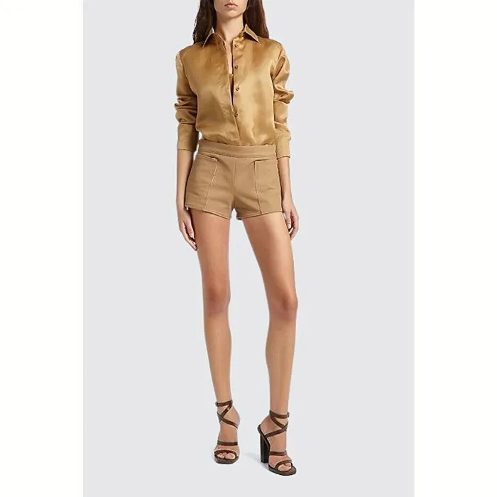 MaxMara  |Casual Style Silk Long Sleeves Plain Party Style